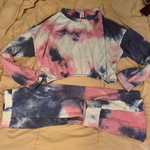 Cutest tie dyed crop top&pants NWT